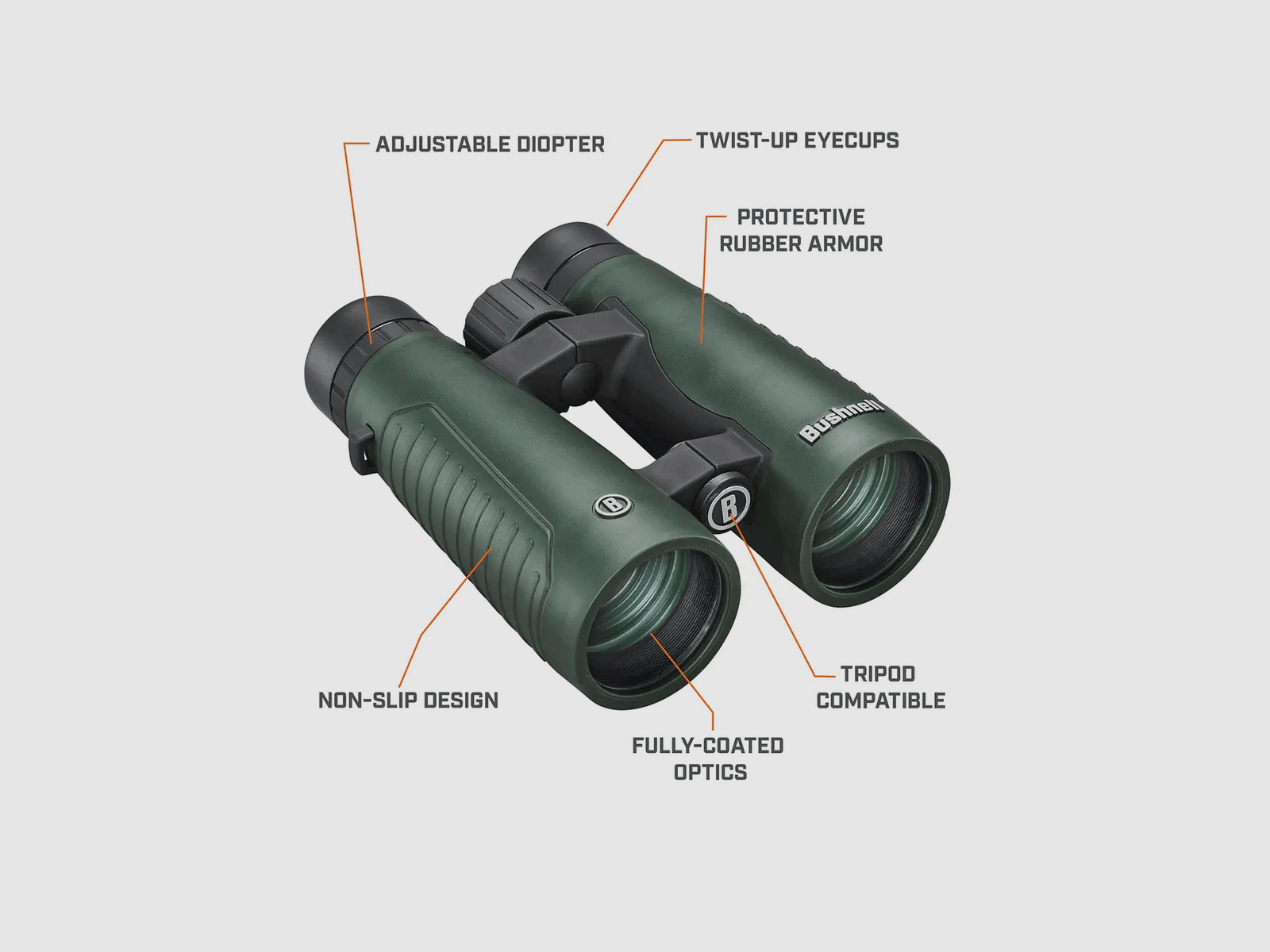 BINOCULAR – BUSHNELL – EXCURSION 10x42mm GREEN ROOF WP, image 10 of 11