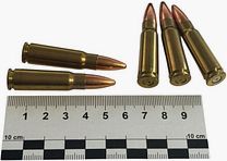 5 pieces of decommissioned 7.62x39mm AK47 full metal jacket in brass cases