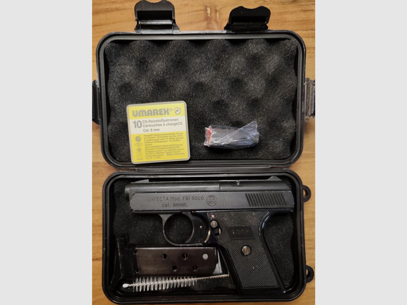 Reck Perfecta Mod. FBI 8000 PTB 387/2 Ungeschossen Sammler-Set+CS Gas Patronen