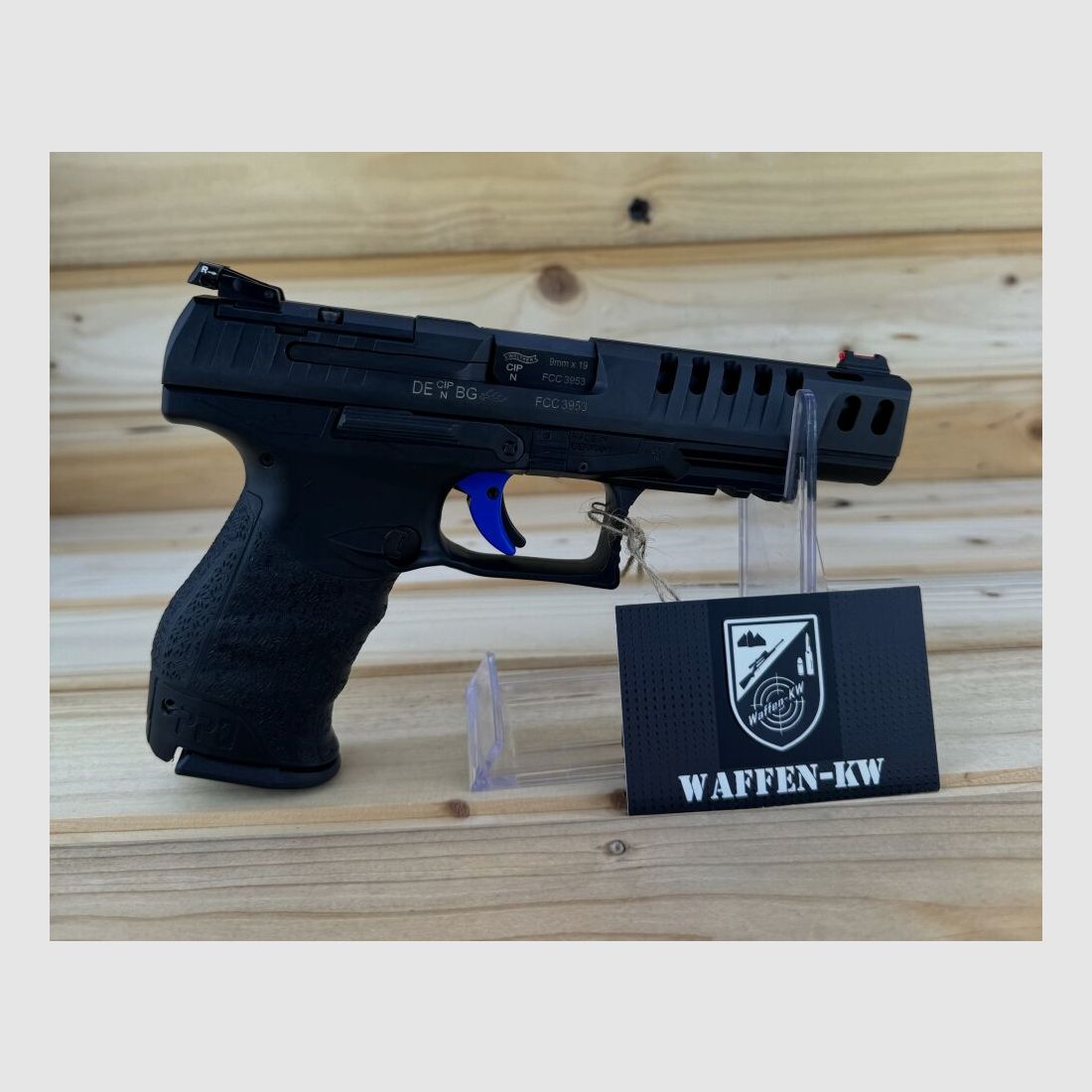 Arma dimostrativa Walther pistola semi-automatica Q5 Match 9x19 INT. 15R in nero 9mm Luger