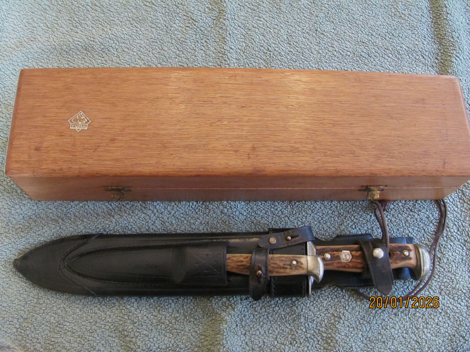 Original Puma Waidblatt 3588 in wooden box - used, without damage