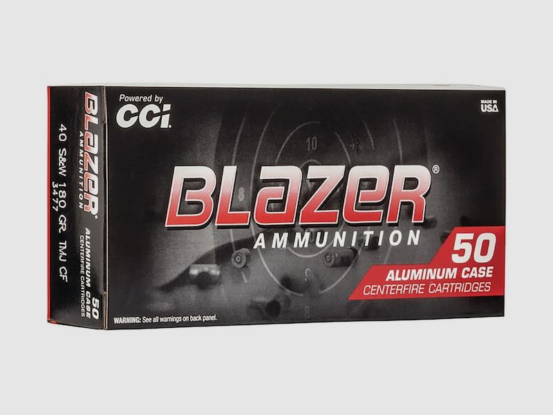 CCI Blazer Clean-Fire .40 S&W 180GR TMJ FN 50 cartuchos