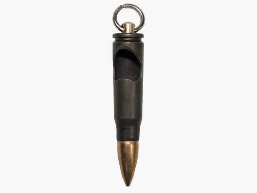 Schlüsselanhänger AK47 Patrone mit Flaschenöffner Messing