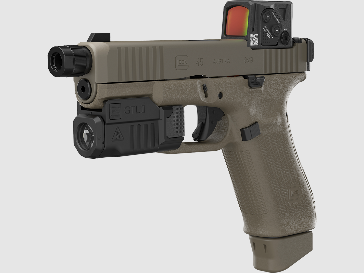 Glock 45 Gen 5 MOS/FS/M13,5x1L/ – “Hunter Edition – GTL II + Aimpoint COA Combo” – 9mm Para