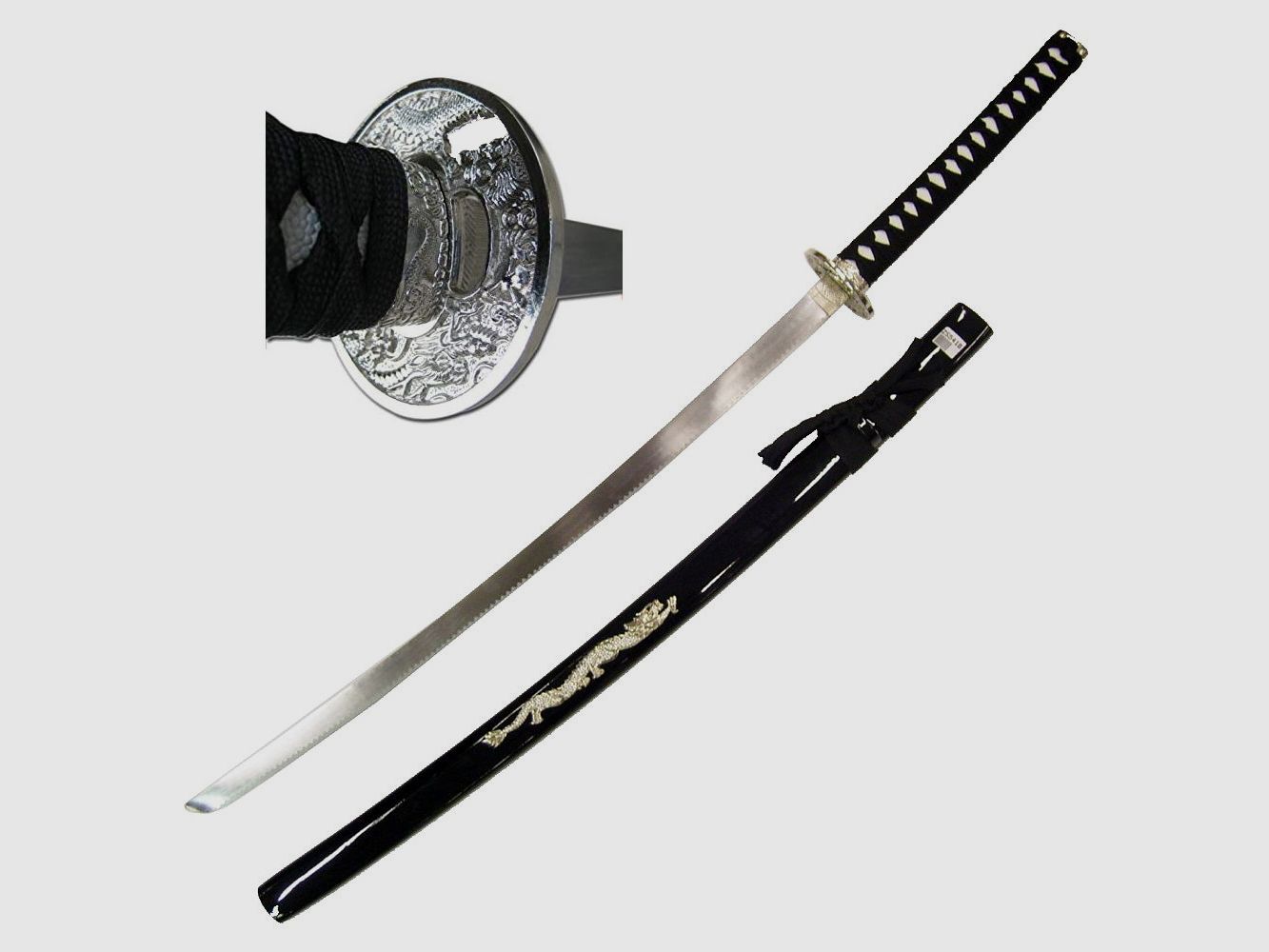Katana Dragon schwarz mit Saya
