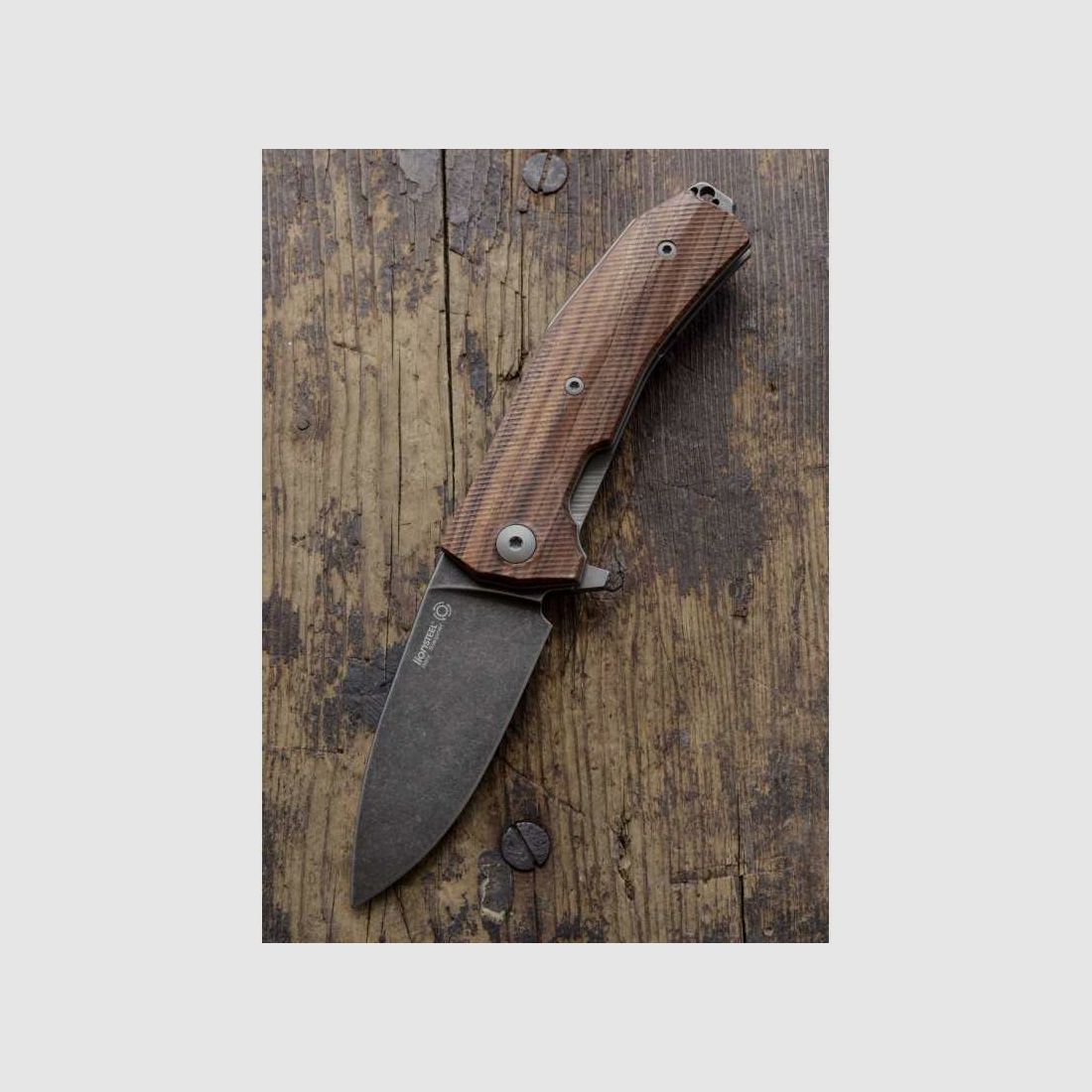 Lionsteel KUR Taschenmesser, Santos, schwarz, Sleipner