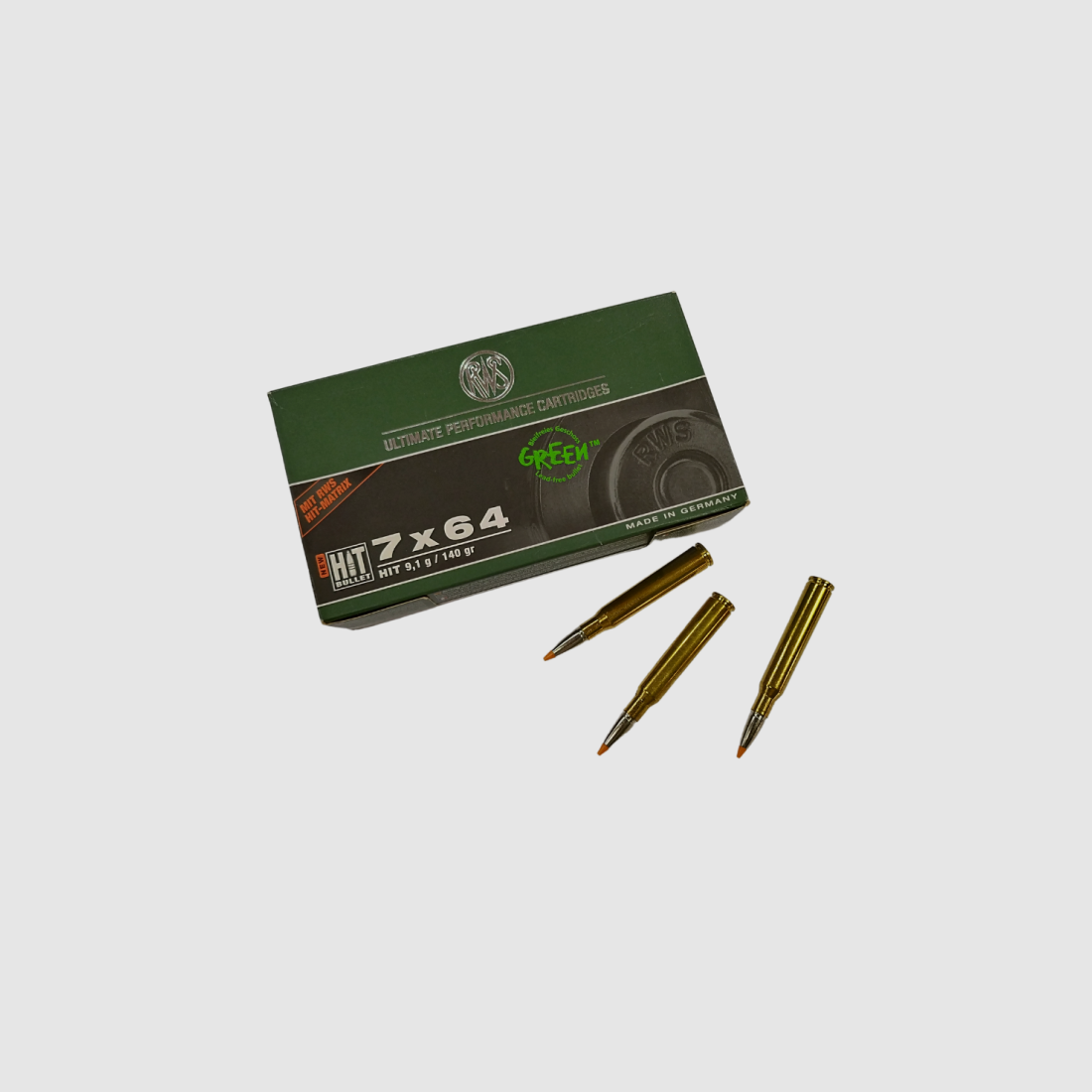 Munizioni RWS 7x64 Hit Green 9,1 g, immagine 2 di 3