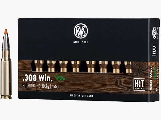 Cartouches de fusil RWS Hit .308 Win. 165 grains