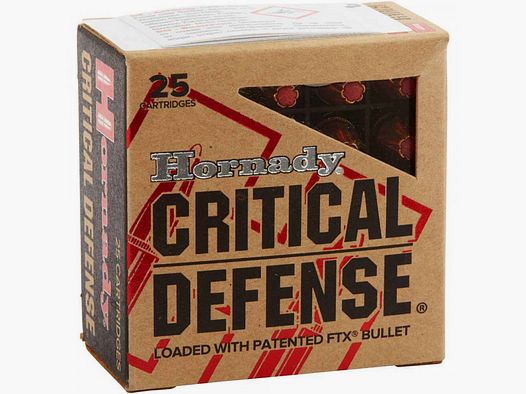 HORNADY CRITICAL DEFENSE 9MM LUGER - 7,5G/115 GRS. - FTX - 25 STÜCK