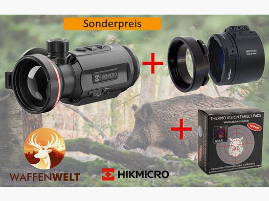 Hikmicro Thunder TQ50C 3.0 Complete Set with Rusan MAR Adapter & Thermal Imaging Target Pads