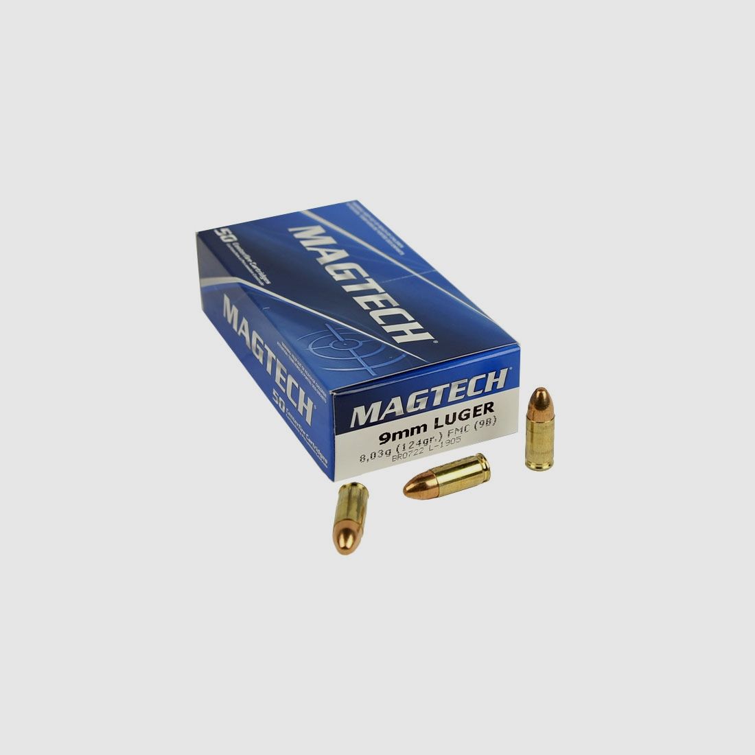 Munizioni Magtech cal. 9 x 19 FMJ 124 grs per 50, immagine 2 di 2