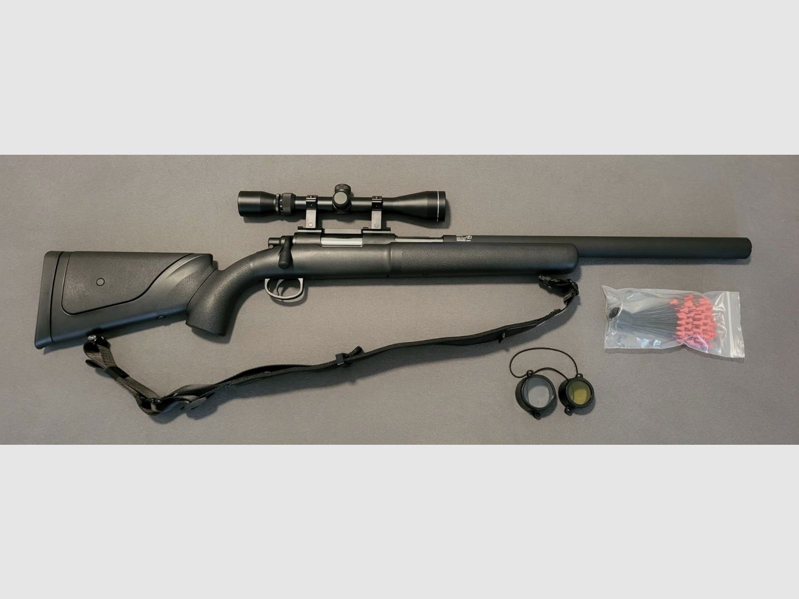 STS rifle with spring pressure, needle rifle with scope and sling