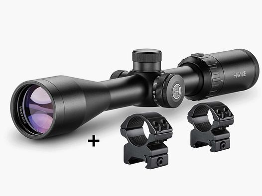 HAWKE 14241-1 Set Zielfernrohr VANTAGE IR 4-12x40 AO RIMFIRE .17 HMR 22113 Ringmontage 25,4mm Mittel