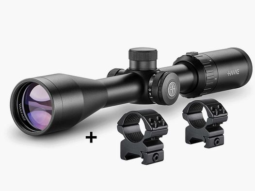 HAWKE 14241-1 Set Zielfernrohr VANTAGE IR 4-12x40 AO RIMFIRE .17 HMR 22113 Ringmontage 25,4mm Mittel