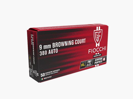 Fiocchi .380 Auto FMJ 95Gr Ammunition