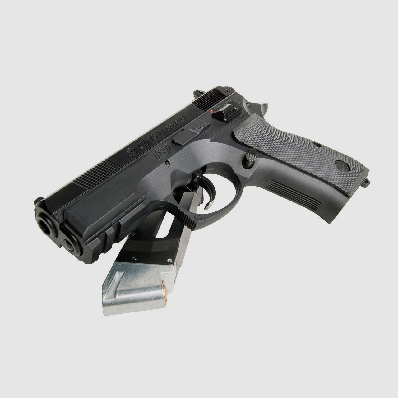 CO2 Pistole CZ 75D Compact Dual schwarz Kaliber 4,5 mm BB (P18)+ SchalldĂ¤mpfer Adapter