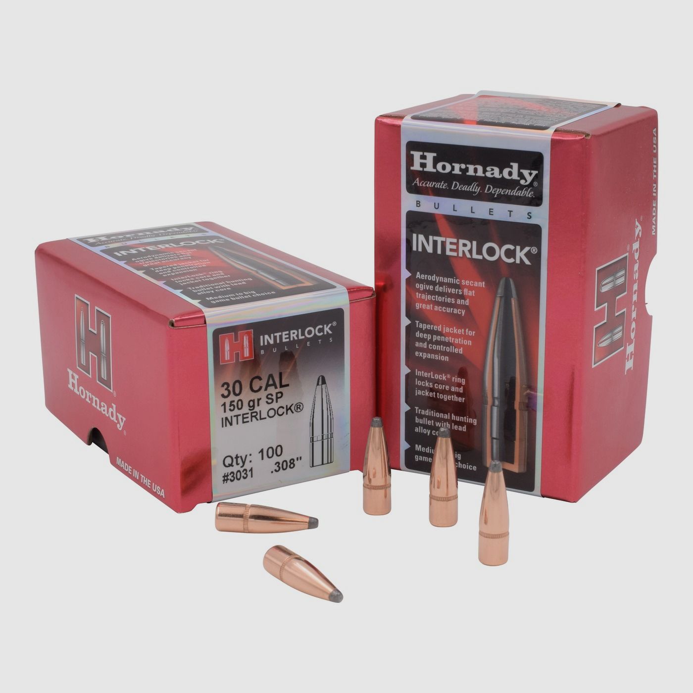Hornady BULLETS .30/.308 150GR INTERLOCK SP – 100 pcs.