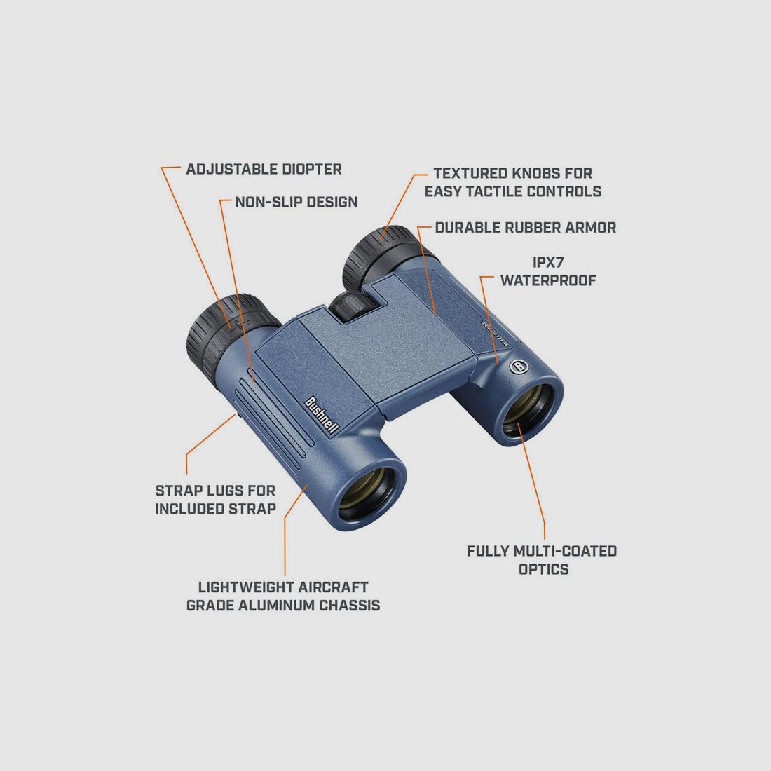 BINOCOLO – BUSHNELL – H2O™ WASSERDICHT 8x25mm -138005R, Bild 4 von 12
