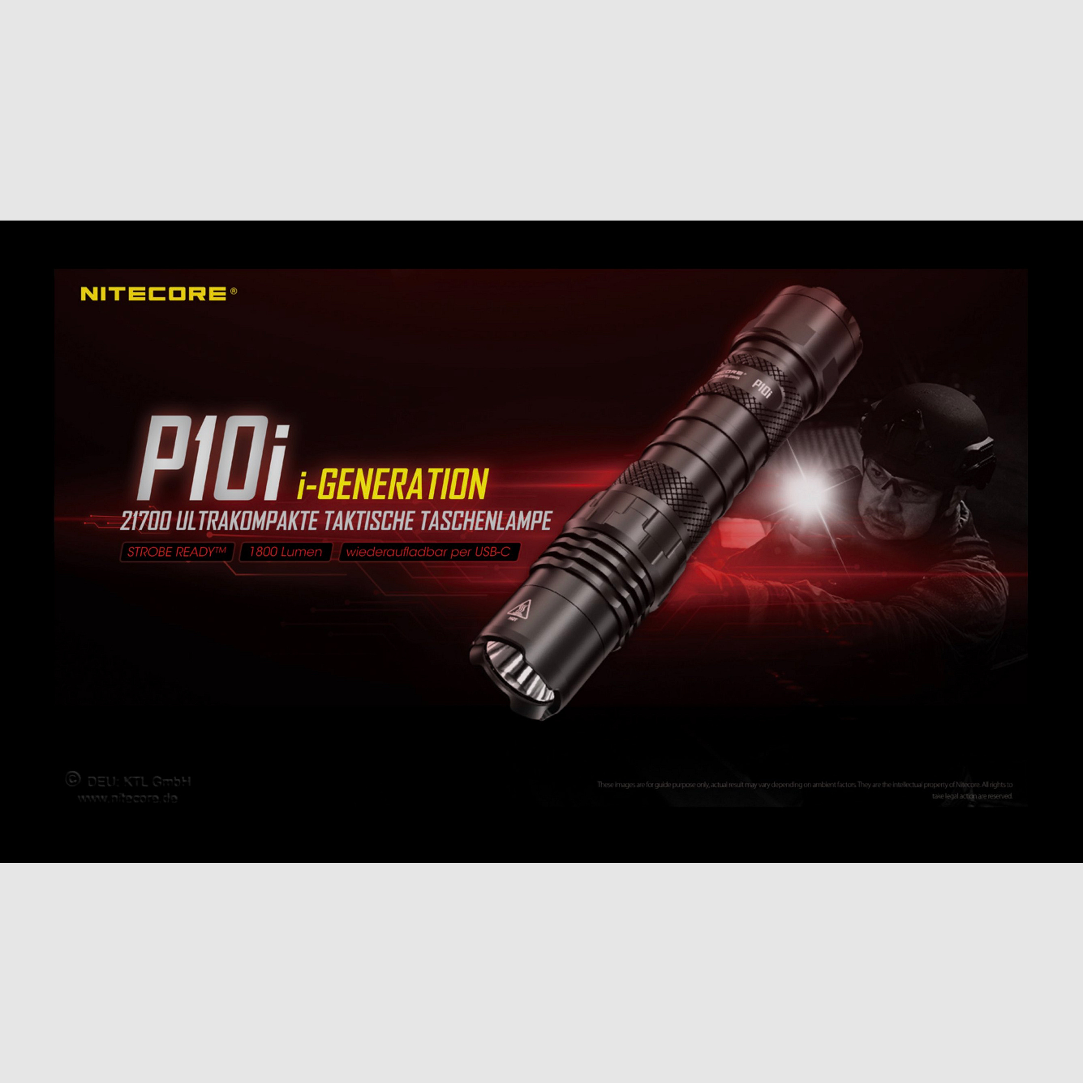 Nitecore P10i taktische LED Taschenlampe 1800 Lumen