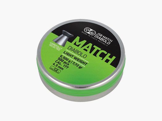 SCATOLA DA 500 PALLINI JSB DIABOLO GREEN MATCH LIGHT WEIGHT CAL.4.5
