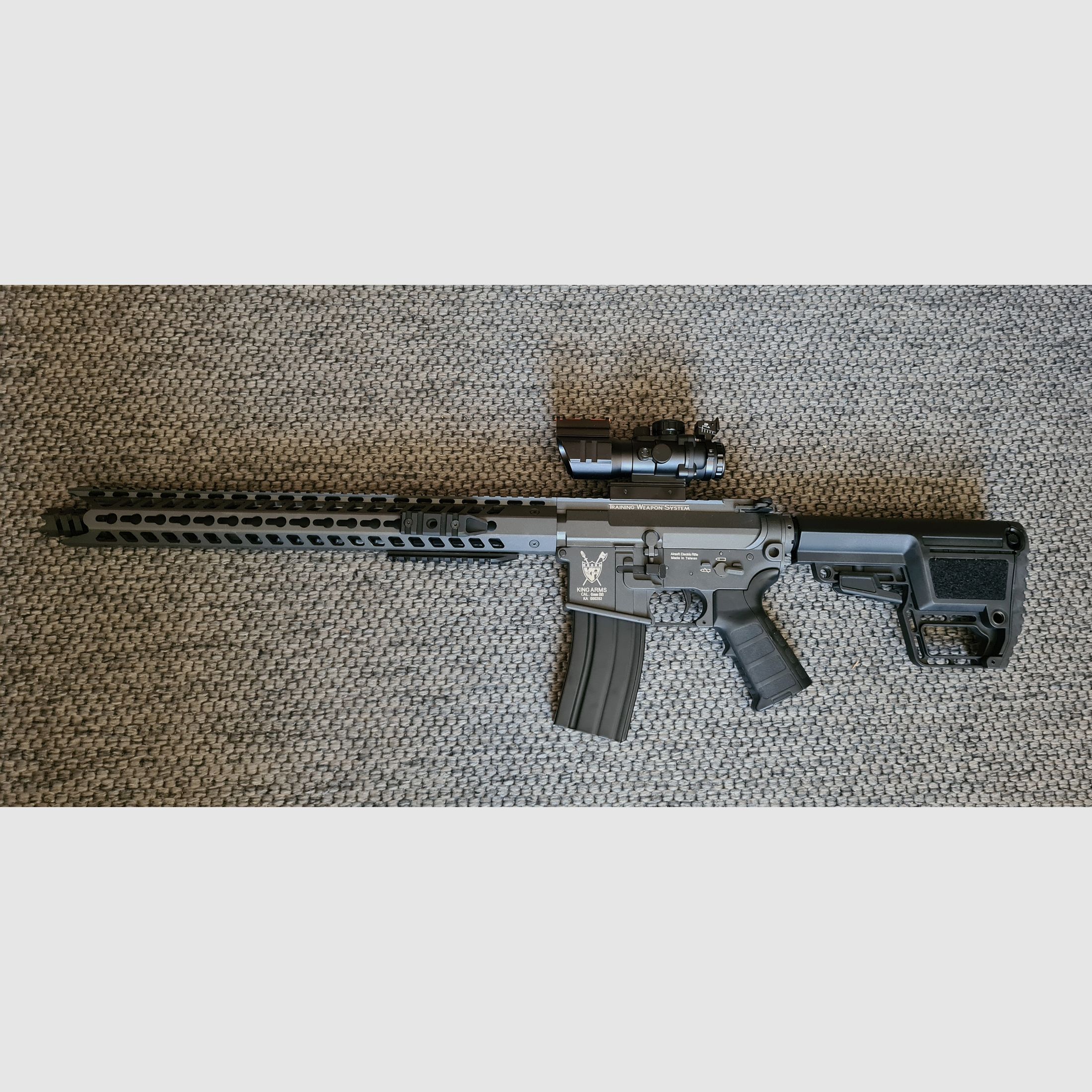 King Arms M4 TWS KeyMod Dinosaur Elite Vollmetall S-AEG 6mm BB Urban Grey