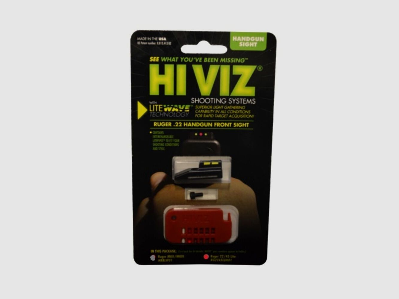 Hiviz HIVIZ mirino in fibra ottica per Ruger 22/45 Lite, immagine 2 di 3