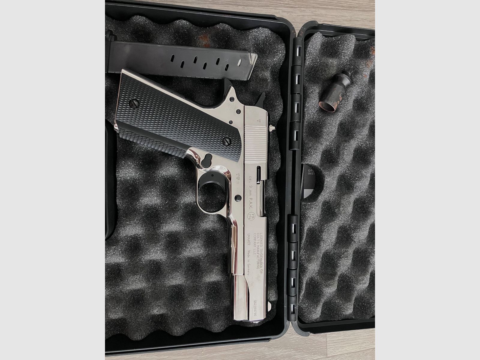 Colt Government 1911 A1 Chrome 9mm P.A.K.