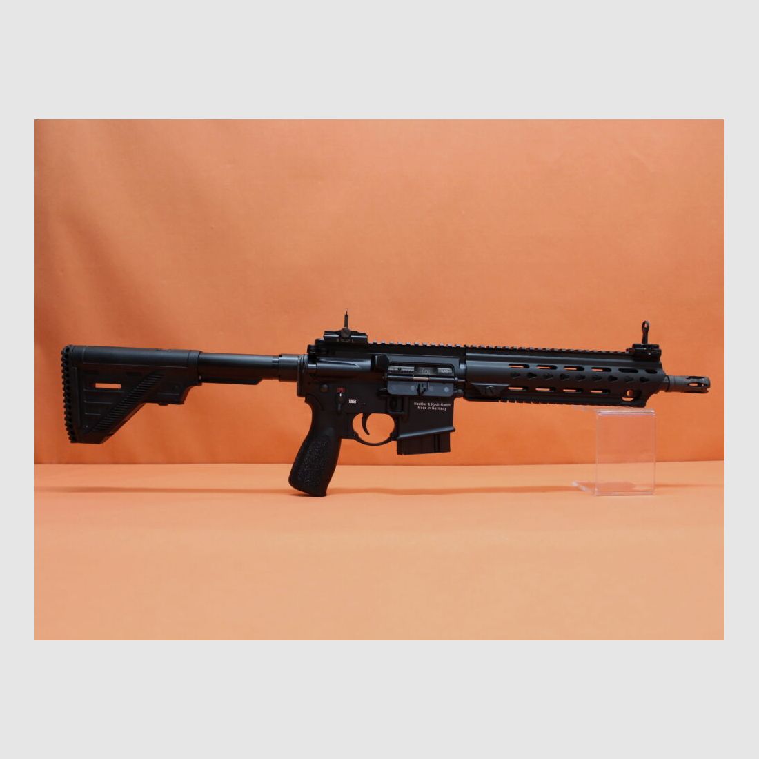 Heckler&Koch Ha.Büchse .223Rem Heckler&Koch/H&K MR223 A3 11" Lauf Schwarz HKey, Gas-Piston-System AR-15/HK416