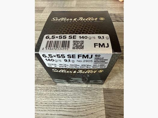S&B 6,5x55 SE 140grs. FMJ 14 verpakkingen