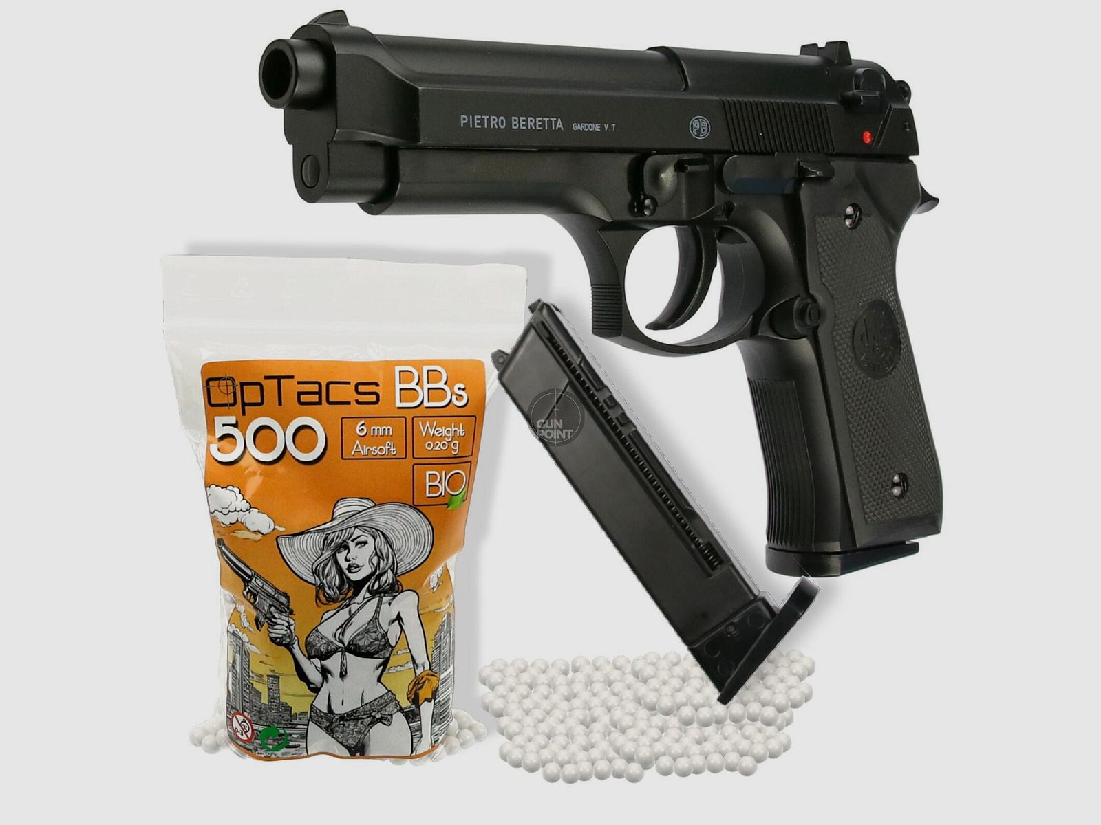 SET Softair - Pistole - BERETTA M92 FS HME (Heavy Metal Energy) + 500 BIO BBs