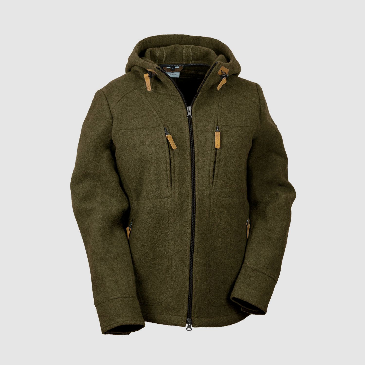 Chaqueta de forro polar Loden "Kapuzenwally", verde musgo