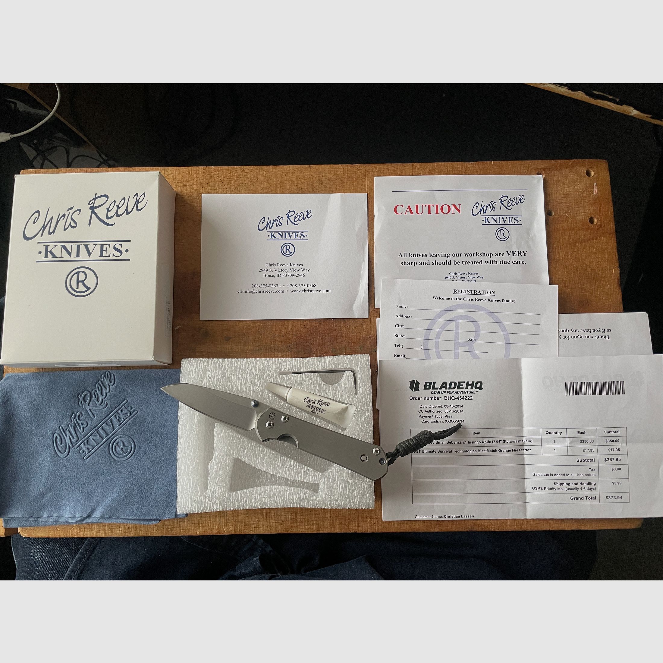 Chris Reeve "Small Sebenza INSINGO"  Tadchenmesser, komplett