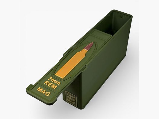 Skrzynka na amunicję „Model Coconut” na 7mm Remington Magnum z przesuwanym wiekiem - skrzynka na naboje, skrzynka na amunicję