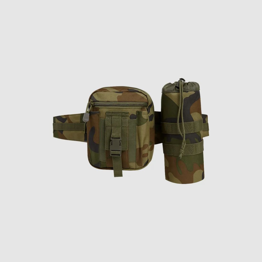 Brandit waist belt "Allround" with pocket + bottle holder - US Woodland