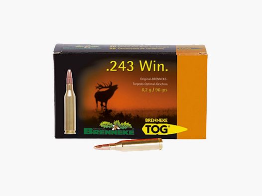 Brenneke .243 Win. 96GR TOG 20 Patronen