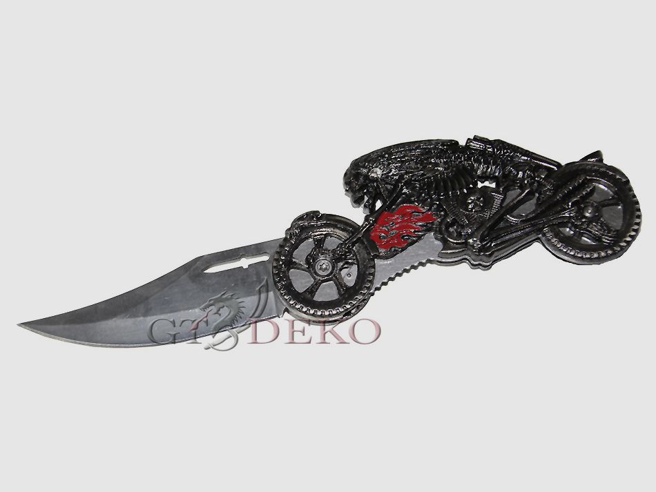Klappmesser Schädelmotorrad