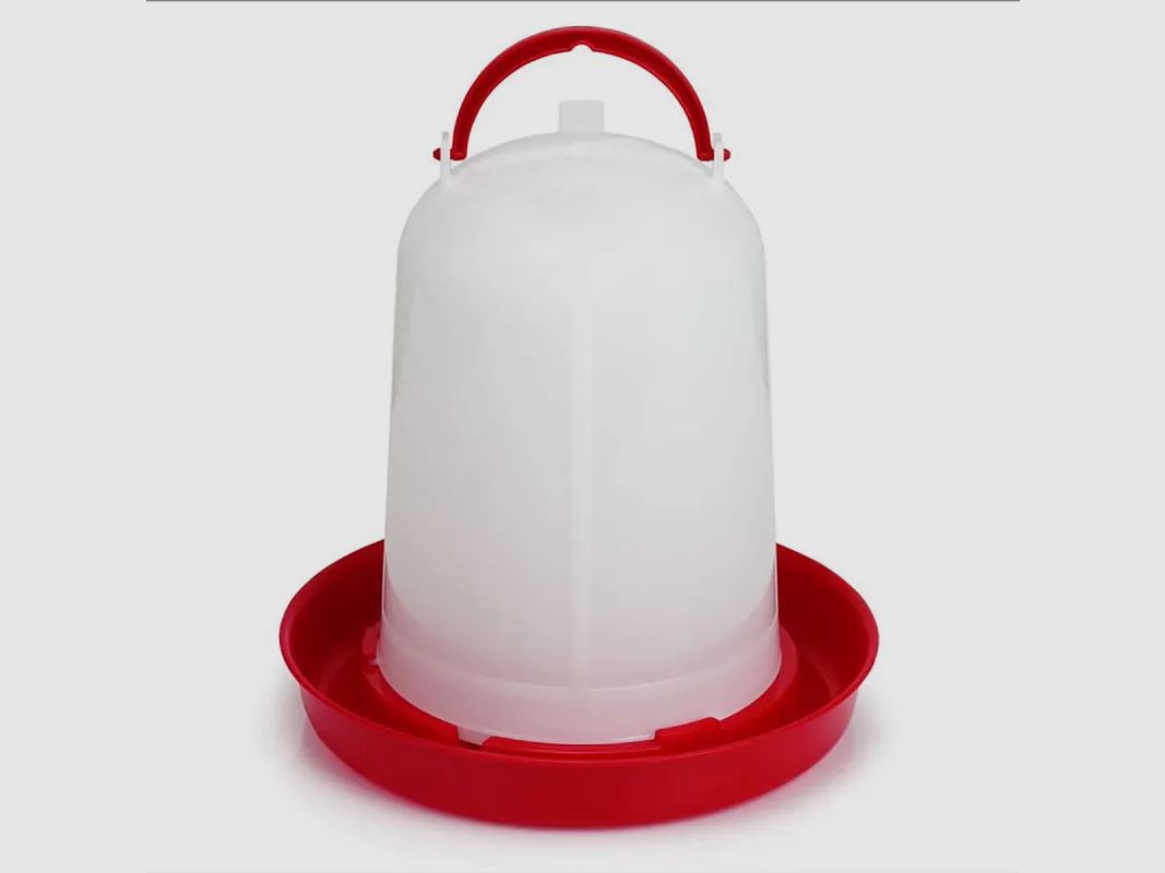Abrevadero sifónico GAUN para aves de corral 8L - Rojo y blanco, imagen 1 de 4