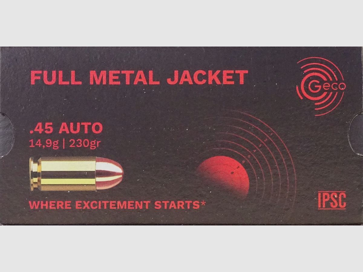 Geco .45Auto FMJ 230grs - 1000 rounds