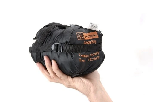 Lightweight sleeping bag Jungle Bag Black Snugpak, left-hand zip, summer, LZ, 900 g, with mosquito net