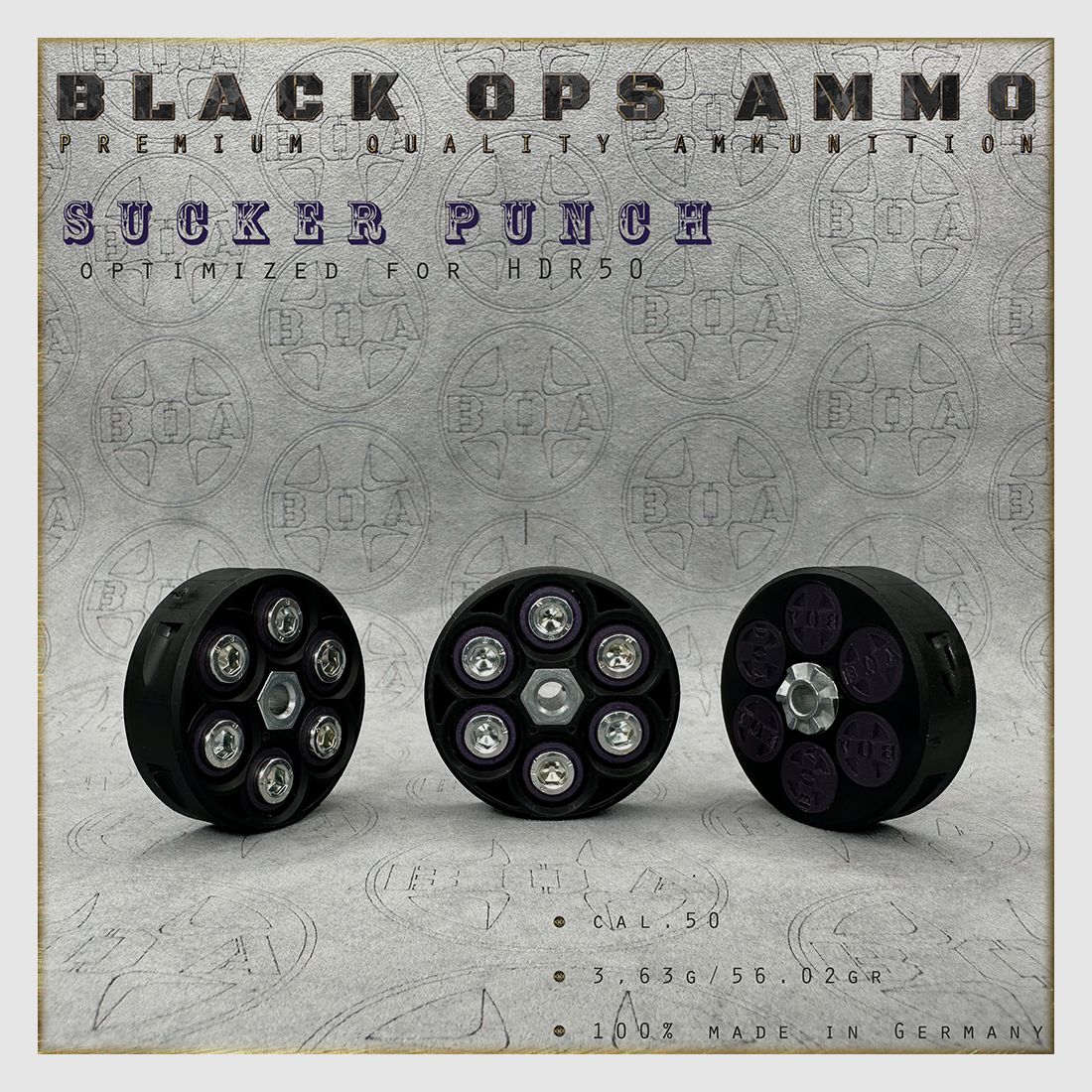 18x + 2 Sucker Punch BLACK OPS AMMO HDR 50 TR cal.50 Munition T4E Umarex HDR50 TR50