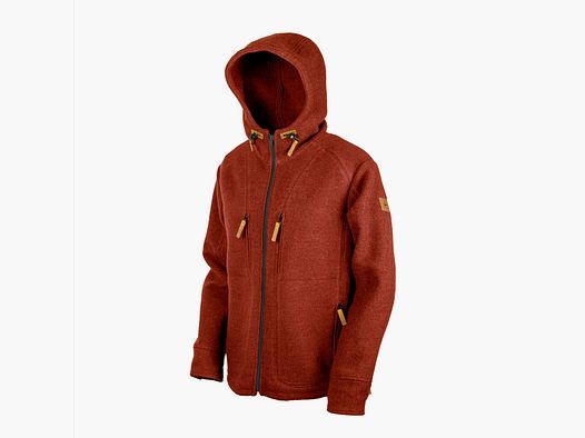 Lodenfleece-Hoodie "Kapuzenhuber" Mod. 2023, Jaspisrot