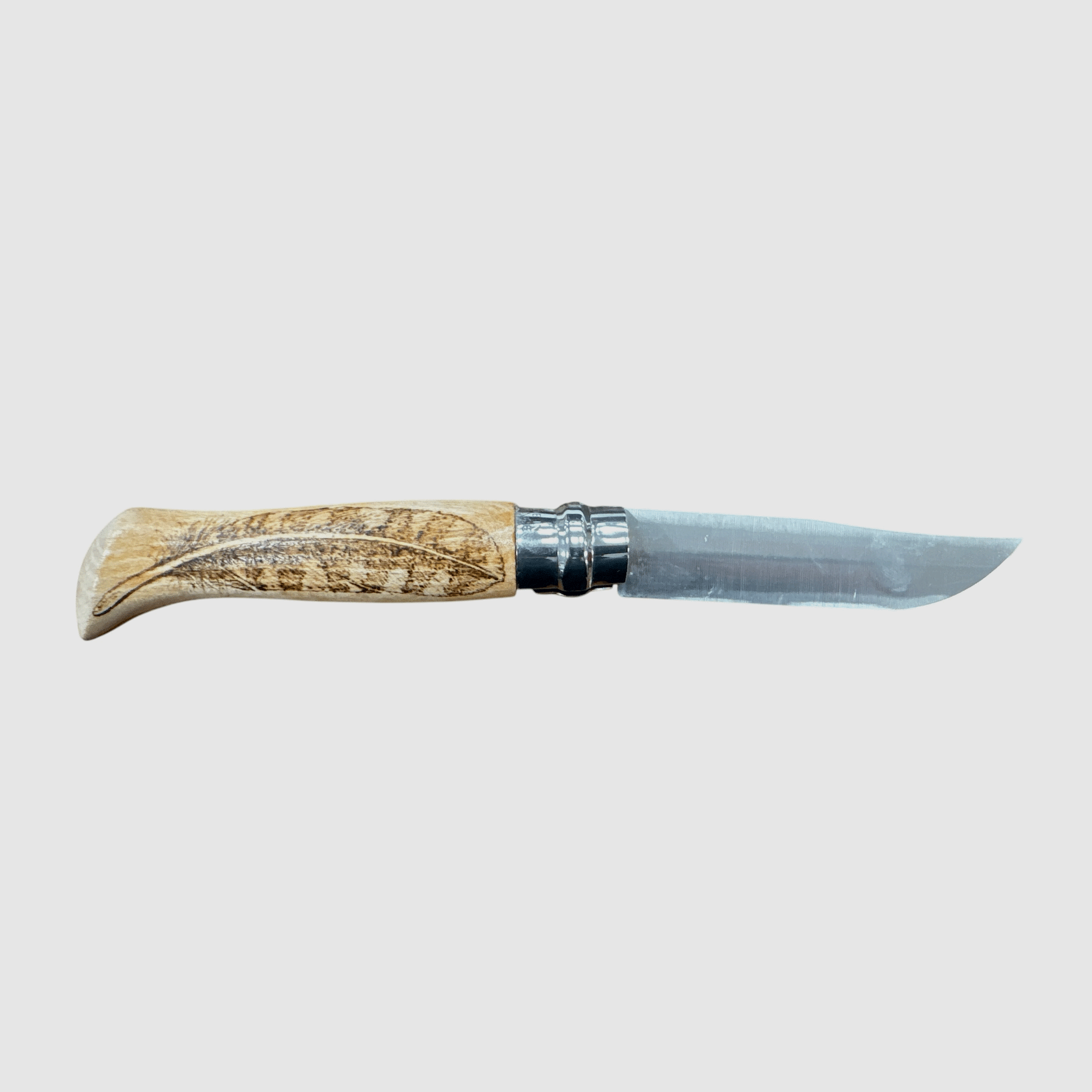 MESSER – OPINEL – N.9 CARBON HANDGEFERTIGT MIT REIHER+FEDER, Bild 2 von 3