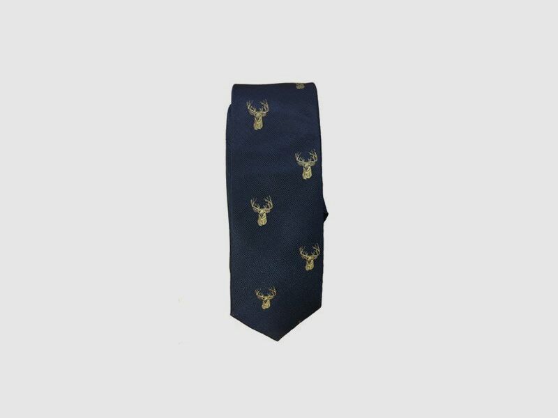 Lovergreen Krawatte Motiv Seidenkrawatte marineblau Hirsch