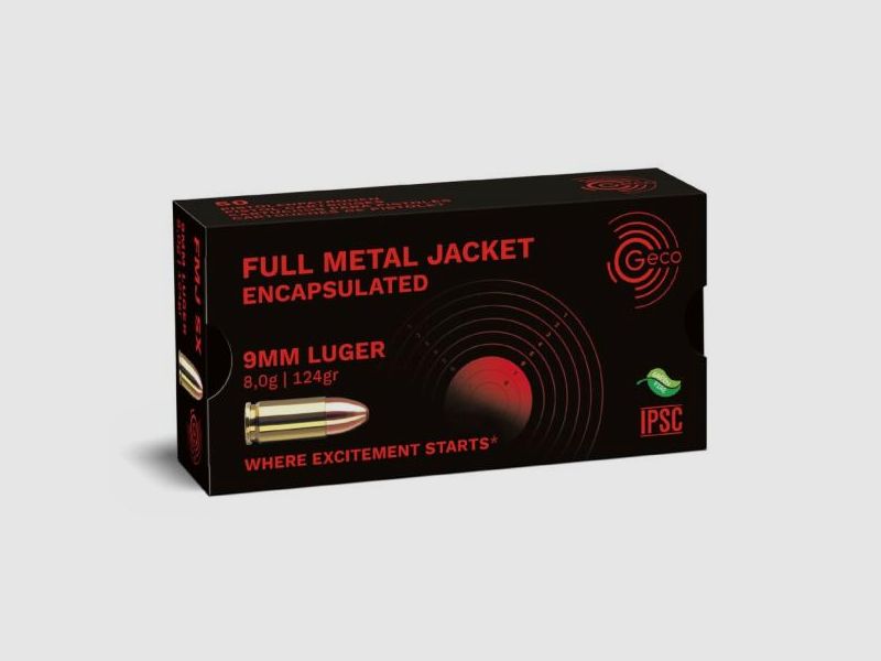 GECO Pistolenmunition 9mmLuger VMR SX /SINTOX 50 Stk  124grs/8,0g