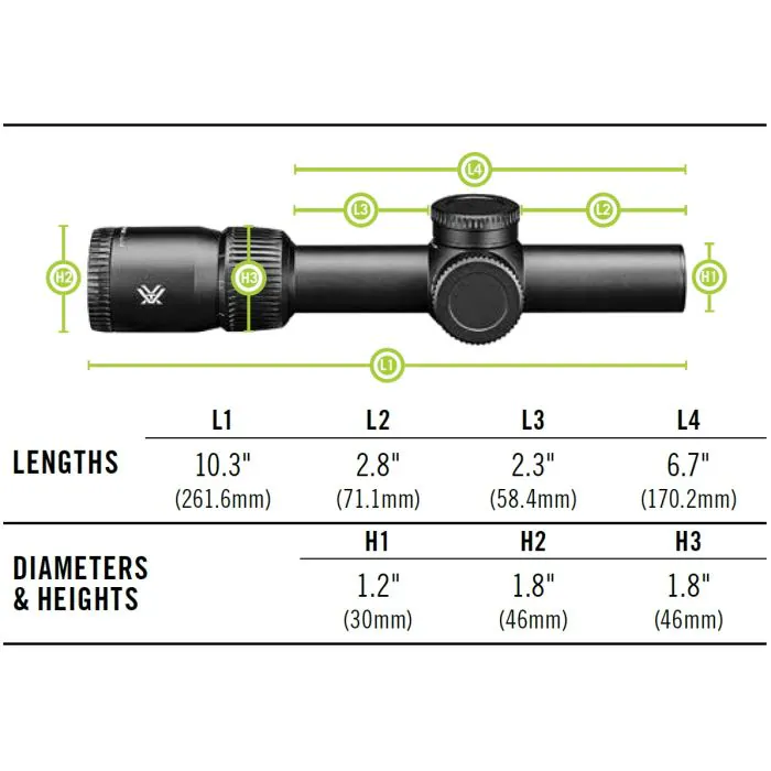 Vortex Venom 1-6×24 (MOA) Bundel met Sport Mount, afbeelding 4 van 5