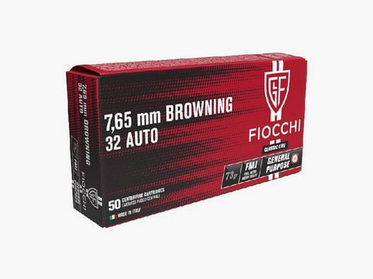 FIOCCHI PATRONEN 7,65 BR 73 GR FMJ