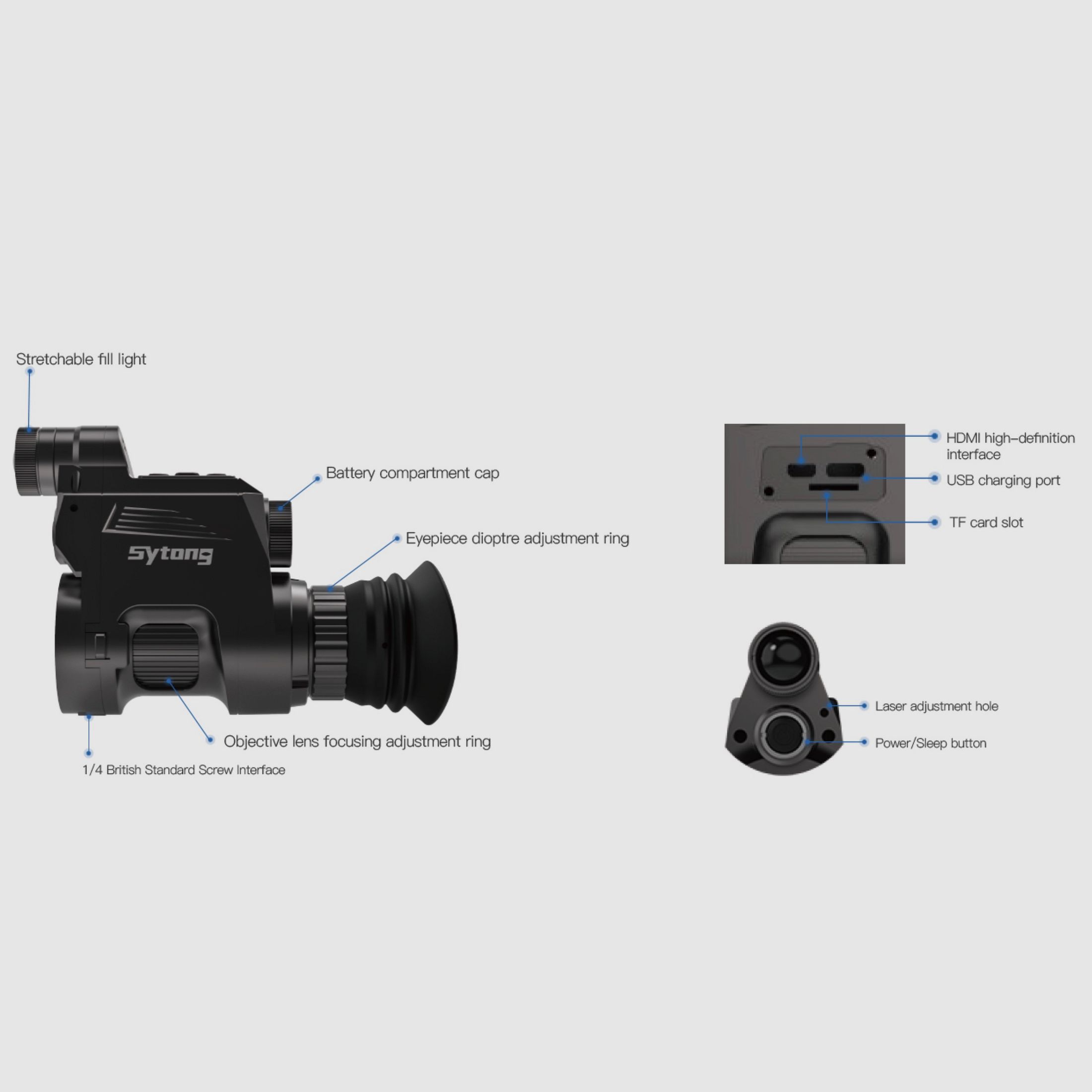 Sytong HT 66 Wersja niemiecka 850nm 16 mm soczewka w zestawie z adapterem 45mm
