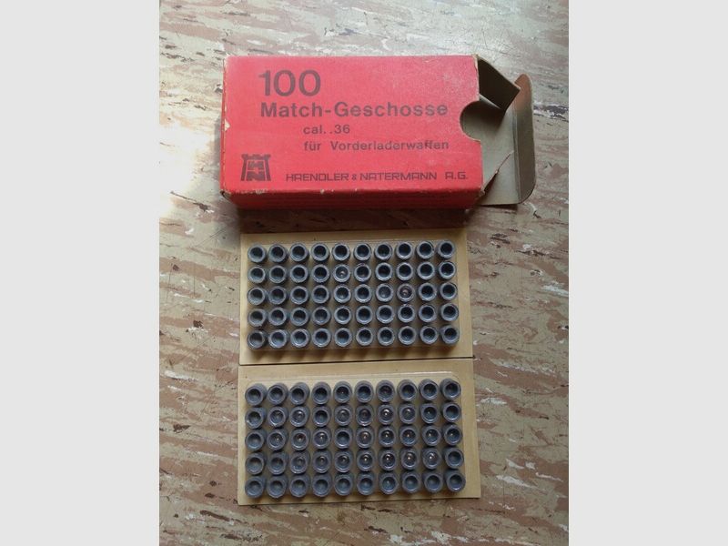 100 Stück Match-Geschosse cal. .36 für Vorderladerwaffen