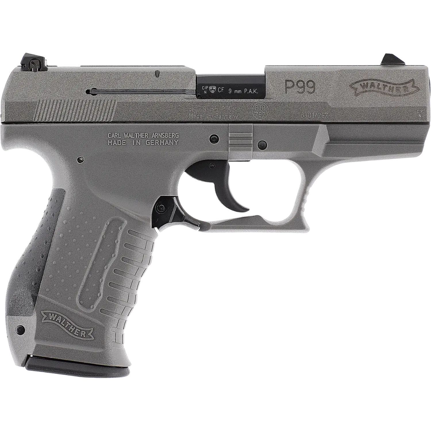 Walther P99 SV arme à blanc 9mm grise avec fermeture en acier