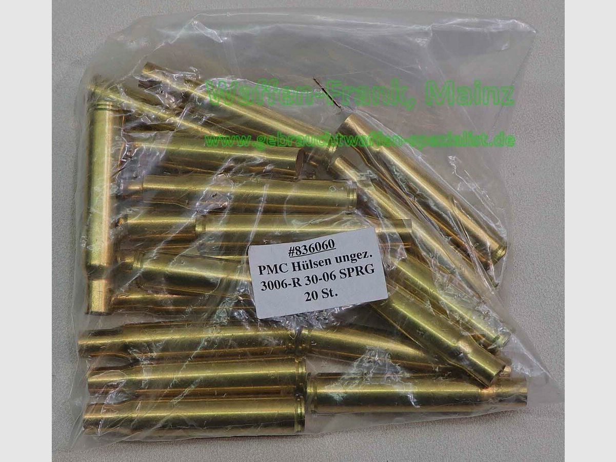American unknown PMC cases for .30-06 Springfield rifle cartridges
